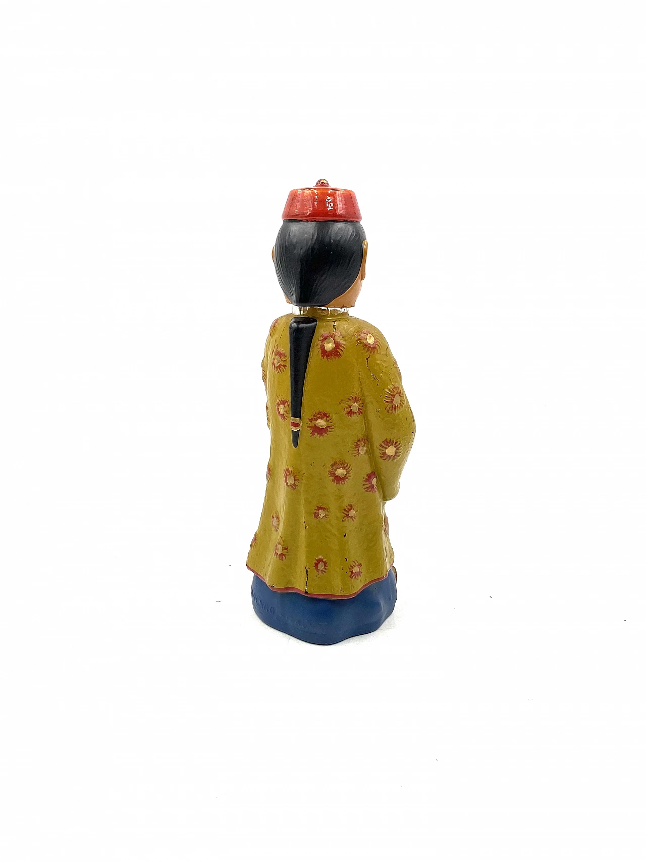 Painted and man shaped glass bottle by Viarengo, 1950s 14