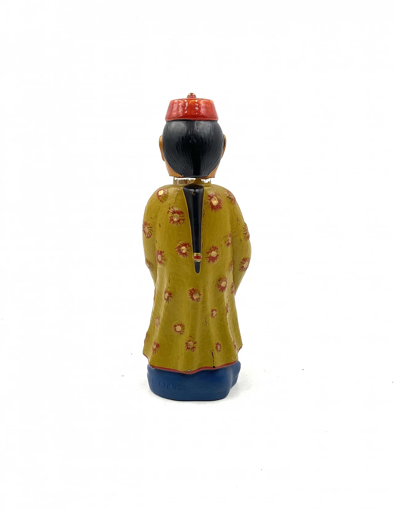 Painted and man shaped glass bottle by Viarengo, 1950s 15