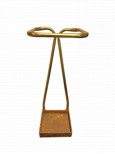 Umbrella stand in brass and metal