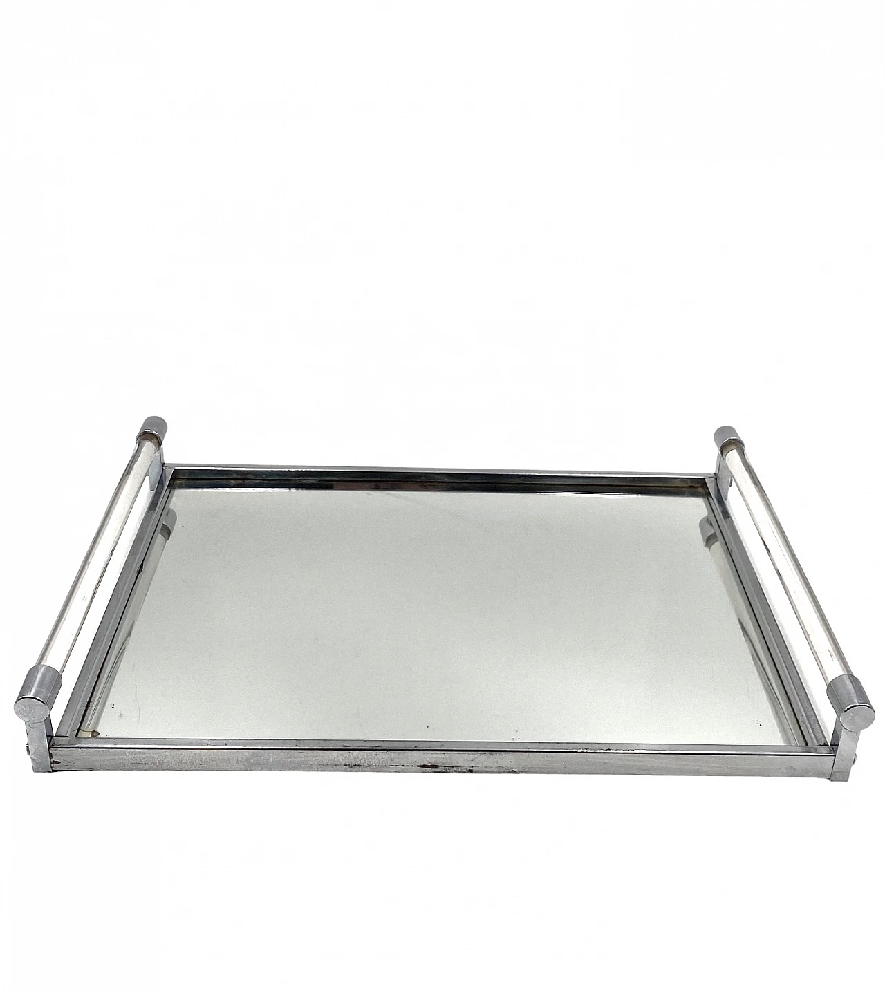 Mirrored tray with lucite details by Jacques Adnet, 1940s 12