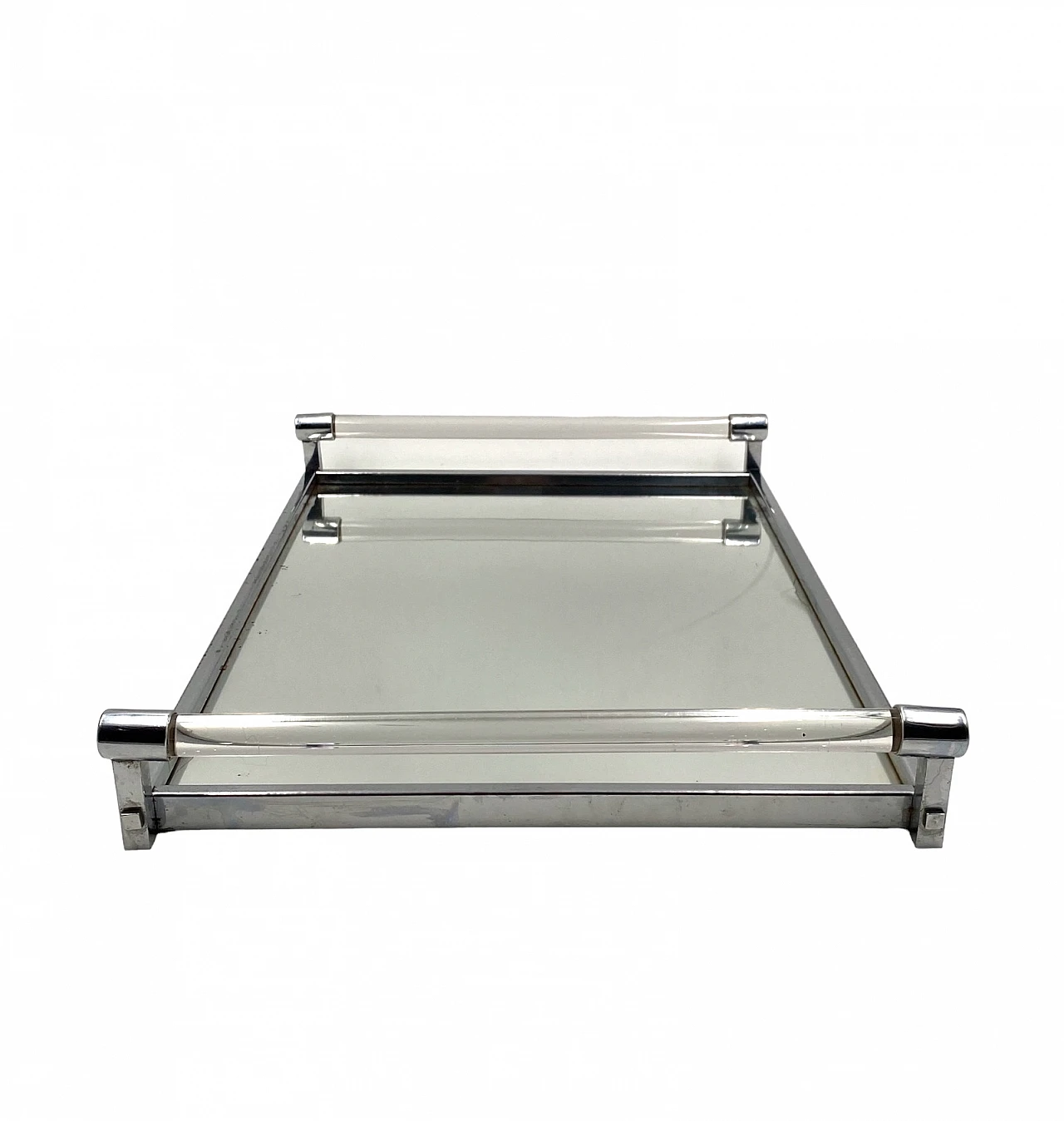Mirrored tray with lucite details by Jacques Adnet, 1940s 17
