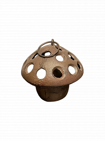 Portacandele a forma di fungo in ferro