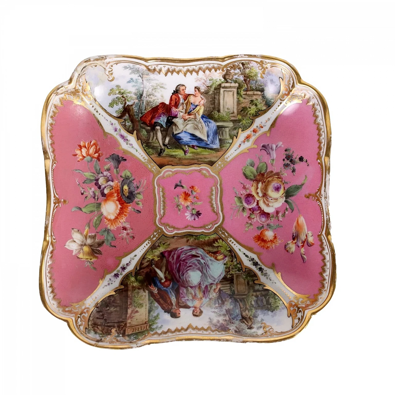Hand painted KPM porcelain bowl with floral motifs, 19th century 1