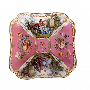 Hand painted KPM porcelain bowl with floral motifs, 19th century