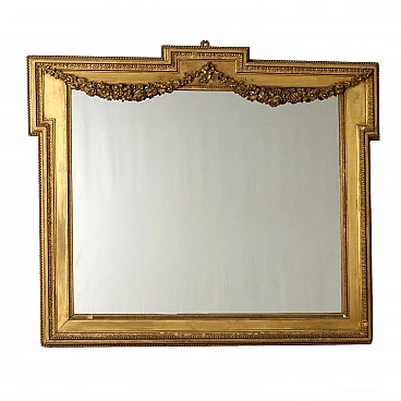Pastille-carved gilded mirror, 19th century
