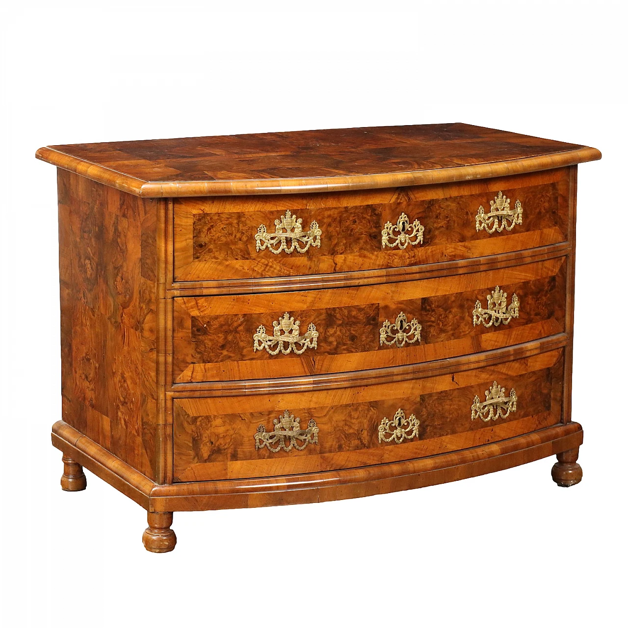 Spruce & walnut dresser with bronze handles and drawers, 18th century 1