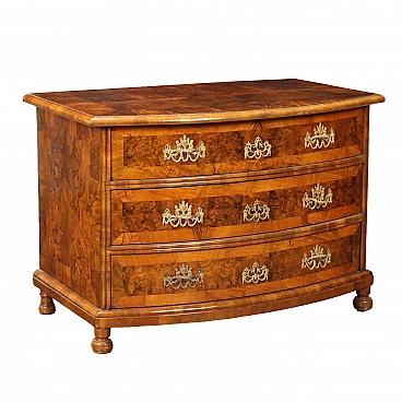 Spruce & walnut dresser with bronze handles and drawers, 18th century