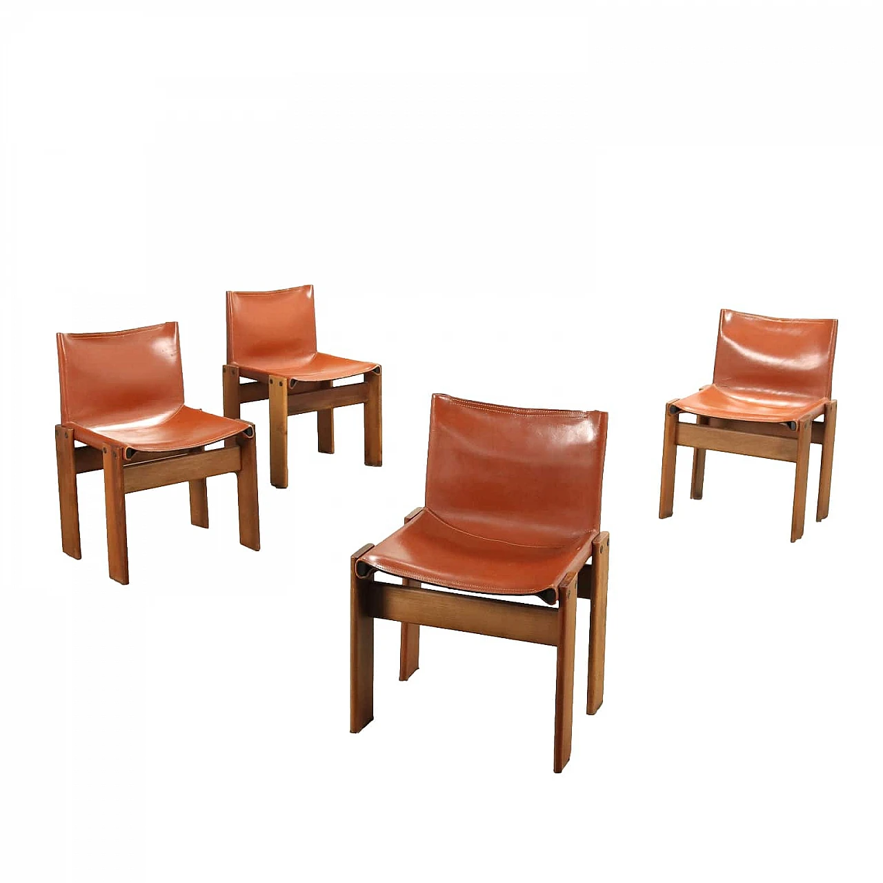 4 Monk chairs by Afra and Tobia Scarpa for Molteni, 1970s 1