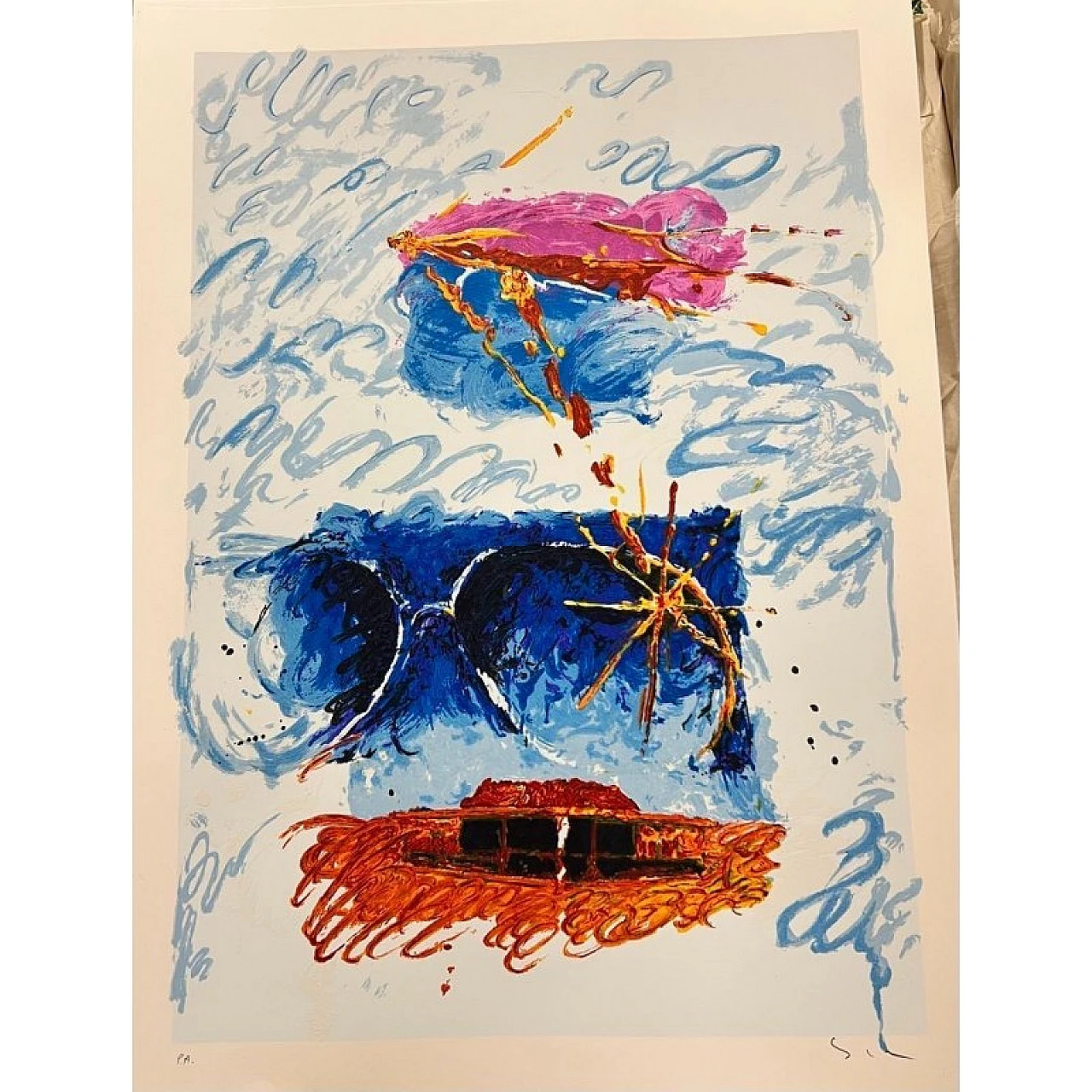 Mario Schifano, Impressione astratta, serigrafia polimaterica 2