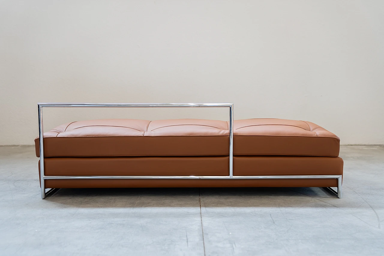 Daybed sofa in leather by E. Gray for Vereinigte Werkstatte, 1980s 7