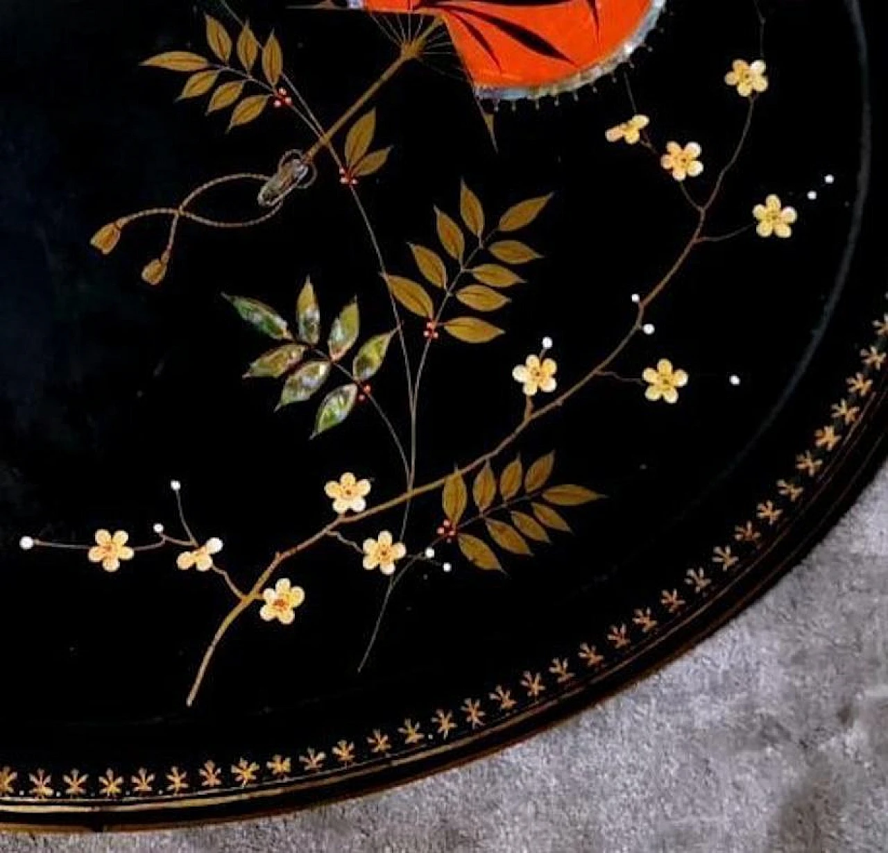 Hand-painted metal tray in the style of Napoleon III, 19th century 14