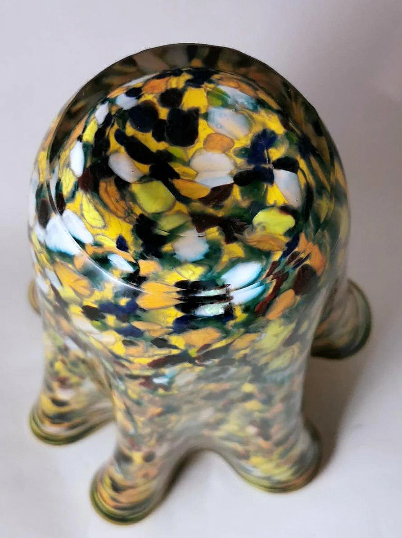 Multicoloured Murano glass vase in Fazzoletto style, 1970s 7