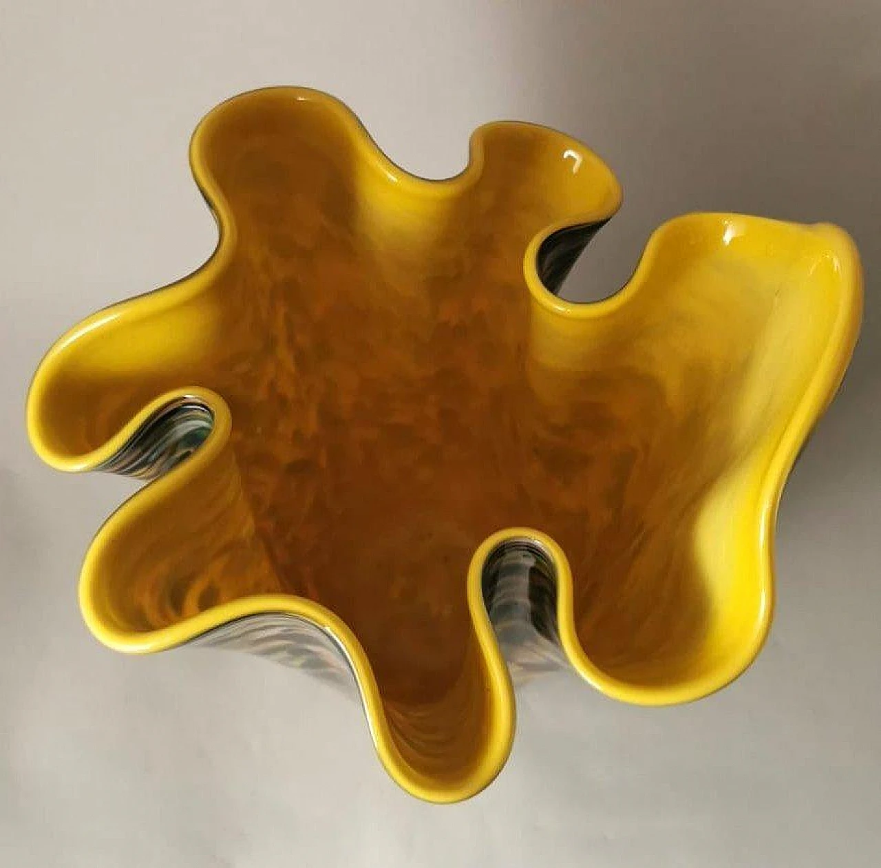 Multicoloured Murano glass vase in Fazzoletto style, 1970s 10