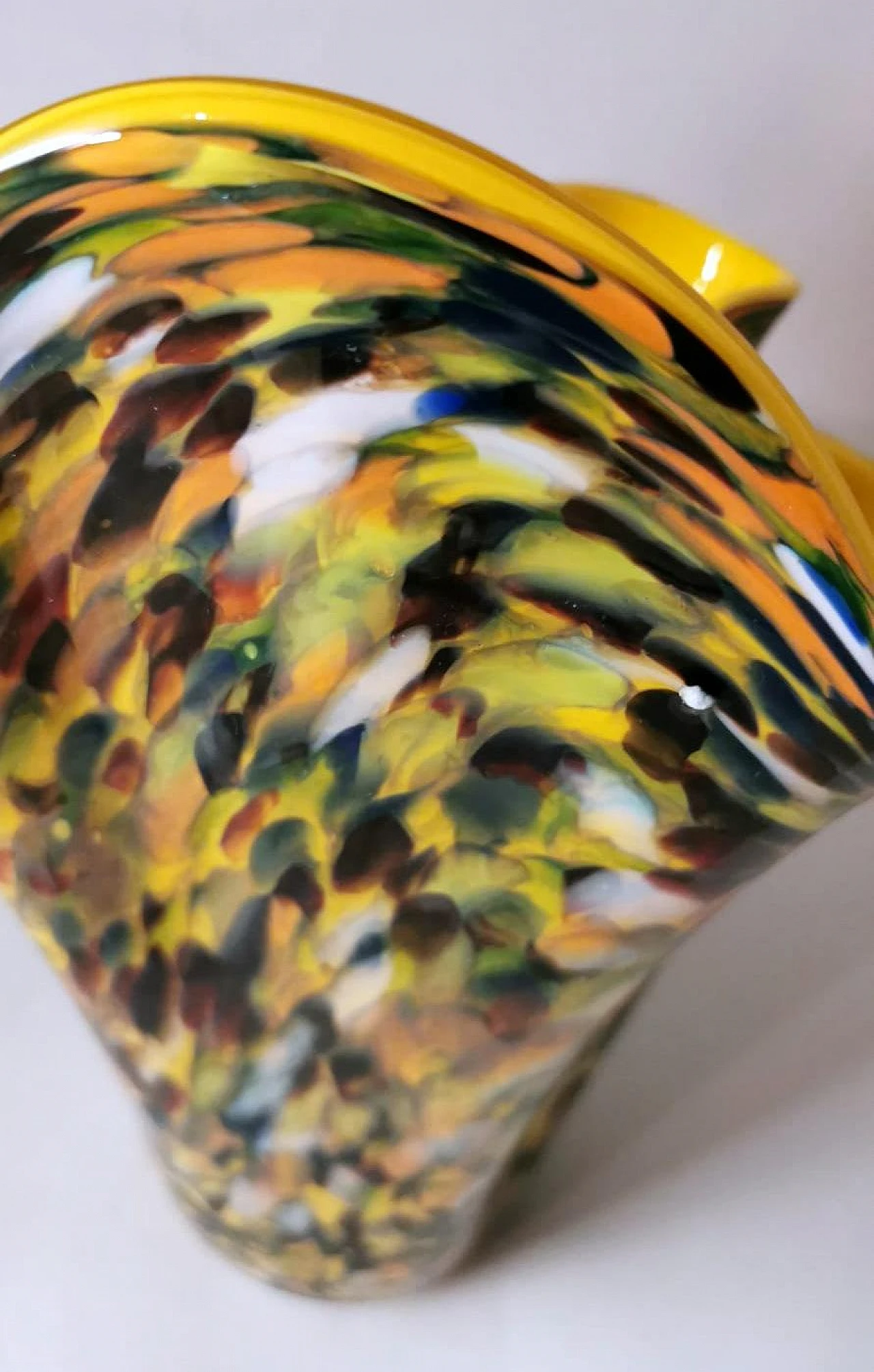 Multicoloured Murano glass vase in Fazzoletto style, 1970s 16