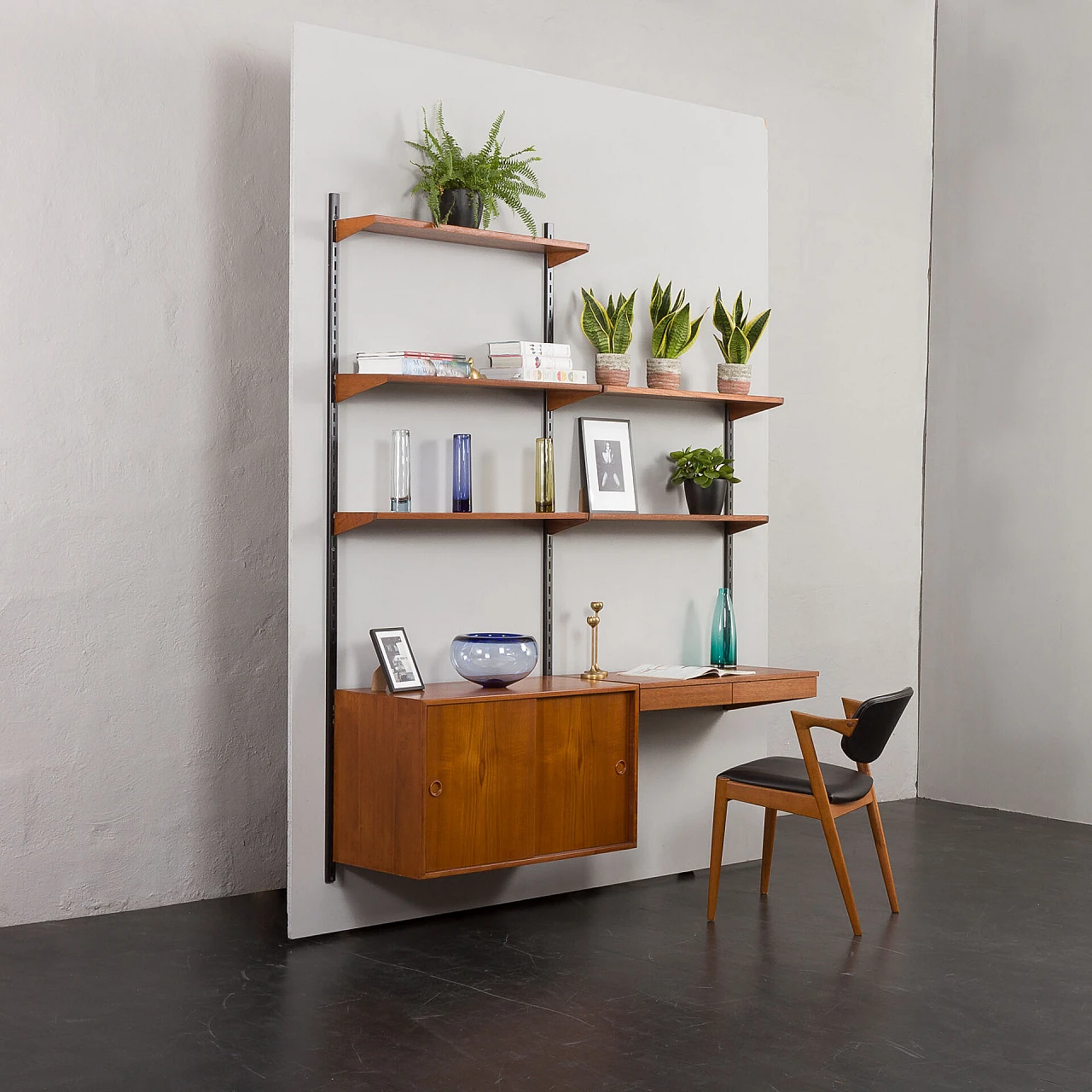 Teak and metal bookcase by Kai Kristiansen for FM Møbler, 1960s 2