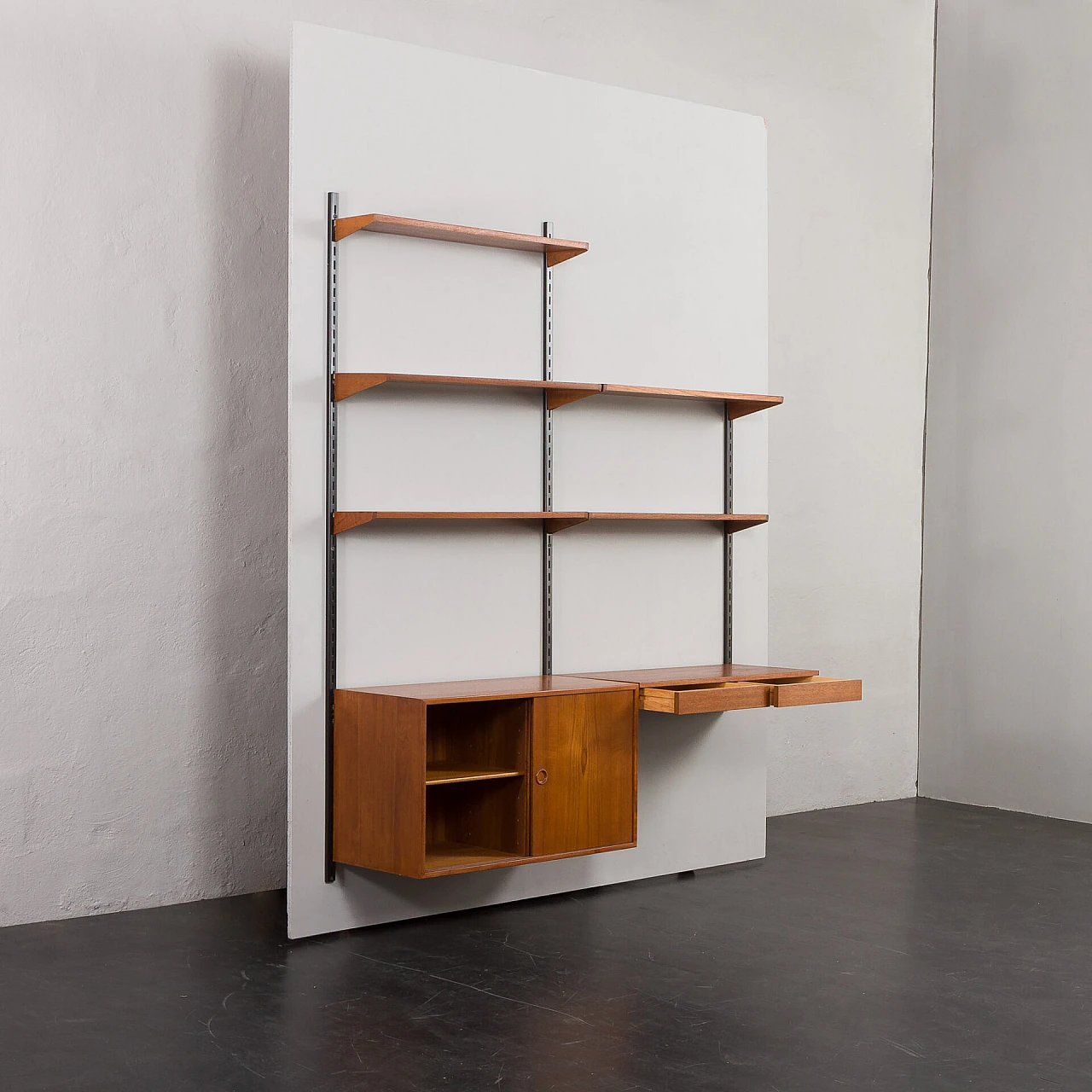 Teak and metal bookcase by Kai Kristiansen for FM Møbler, 1960s 4