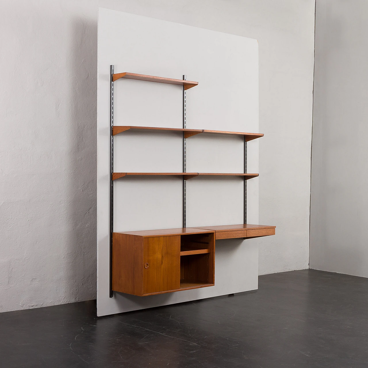 Teak and metal bookcase by Kai Kristiansen for FM Møbler, 1960s 5