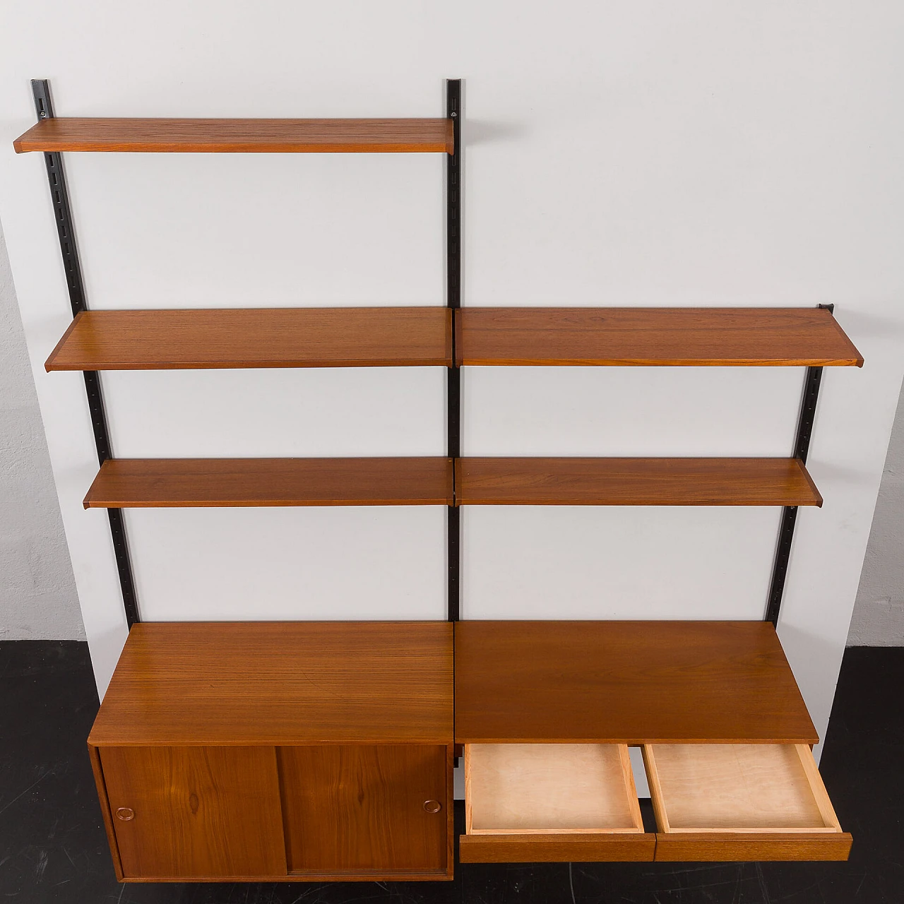 Teak and metal bookcase by Kai Kristiansen for FM Møbler, 1960s 10