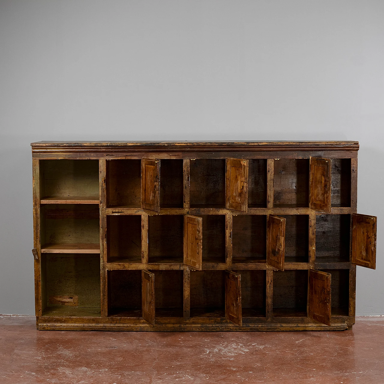 Solid wood herbal medicine cabinet, 18th century 2
