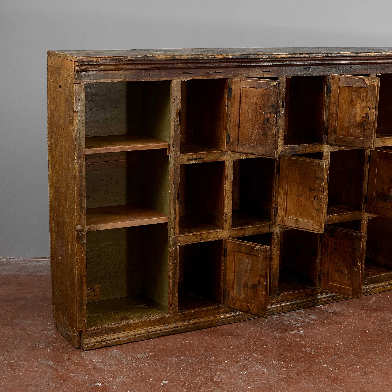 Solid wood herbal medicine cabinet, 18th century 6