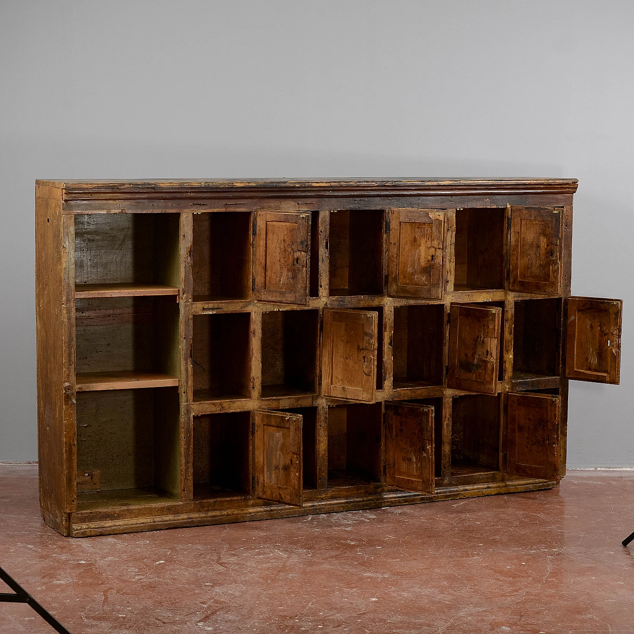 Solid wood herbal medicine cabinet, 18th century 7