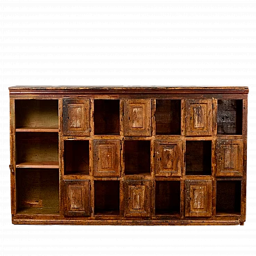 Solid wood herbal medicine cabinet, 18th century
