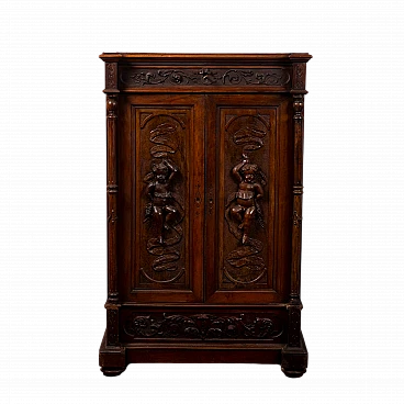 Wood secrétaire with carvings, late 19th century