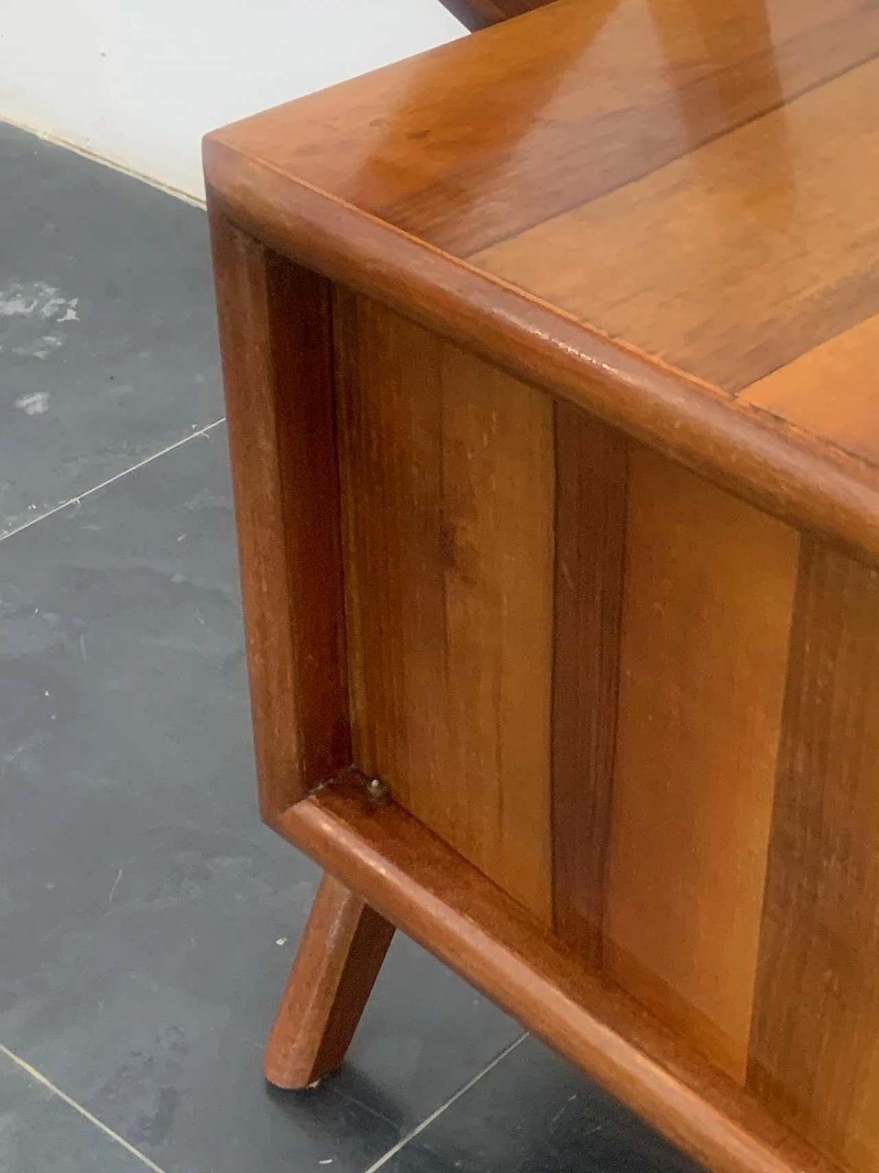 Pair of rosewood and glass bedside tables, 1960s 8