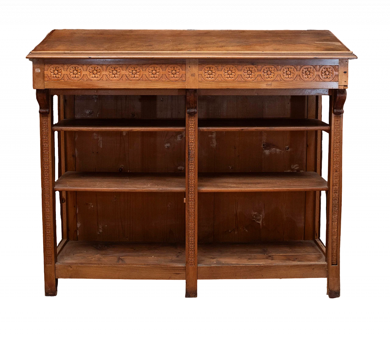 Art Nouveau walnut bookcase with lectern, early 20th century 9