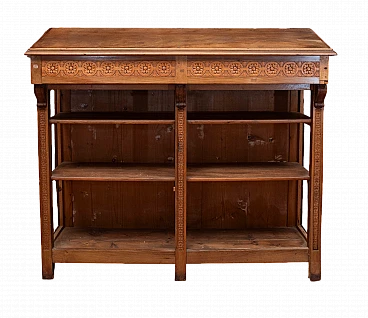 Art Nouveau walnut bookcase with lectern, early 20th century