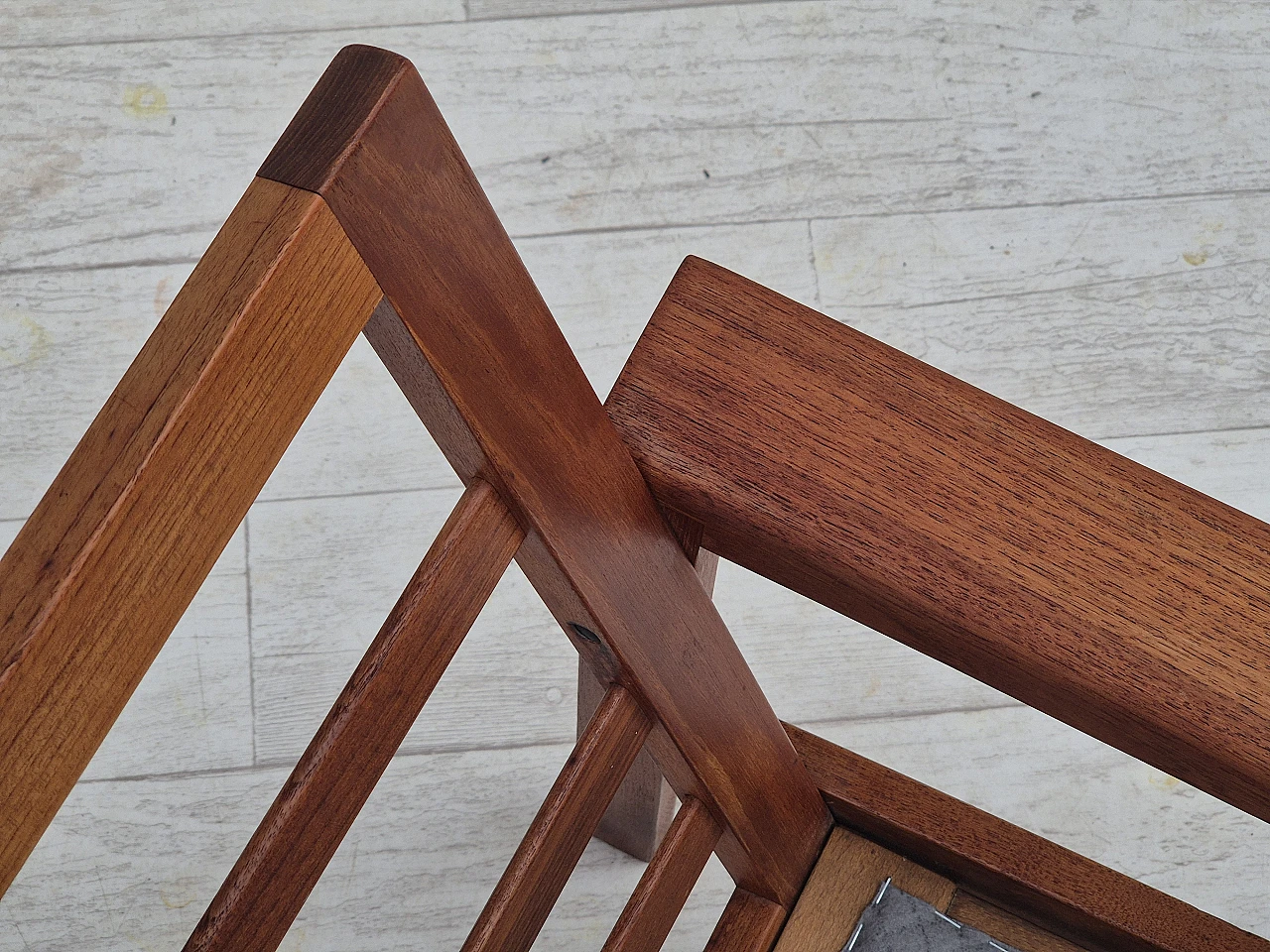 Danish teak and wool armchair, 1970s 11