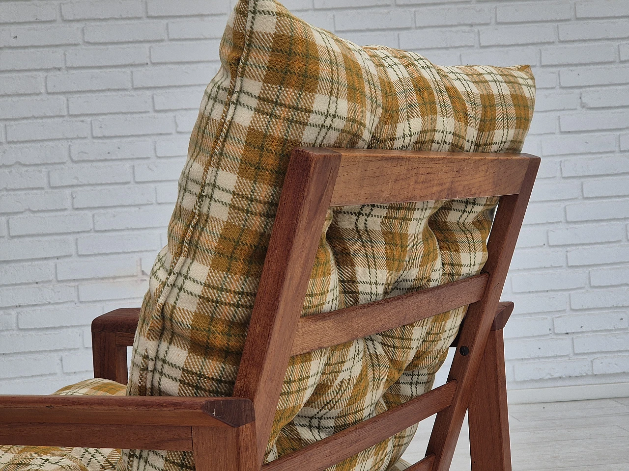 Danish teak and wool armchair, 1970s 12