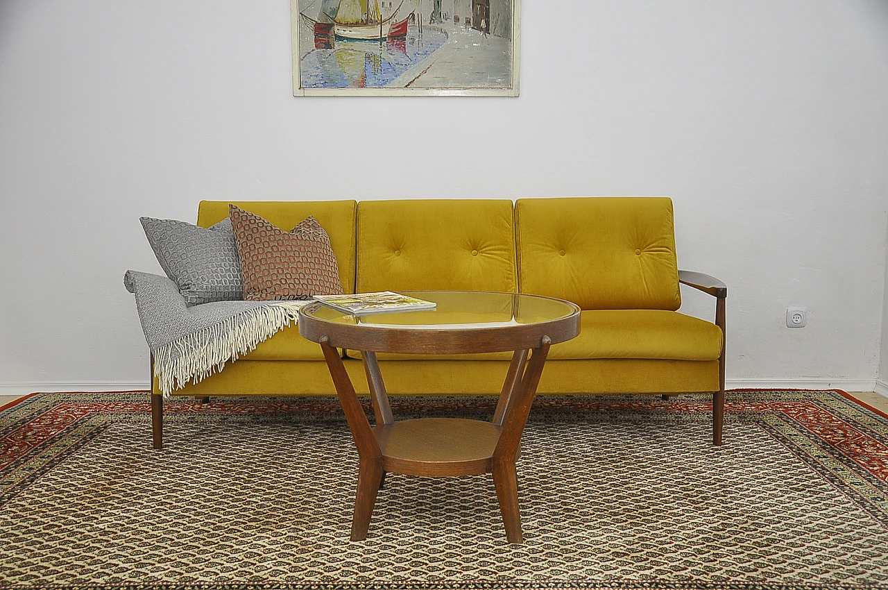 Eccellente Pouf poggiapiedi Moderno Rotondo in Velluto Giallo per Soggiorno, Camera da Letto, Piccolo poggiapiedi Imbottito