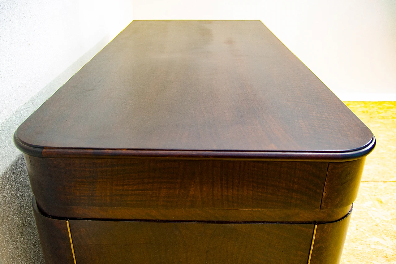 Bohemian Art Deco walnut desk, 1930s 6