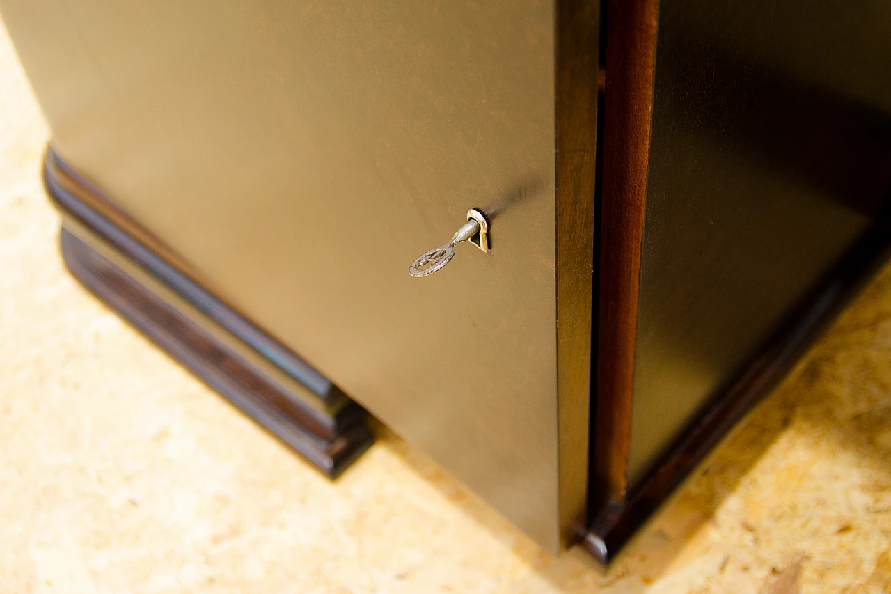 Bohemian Art Deco walnut desk, 1930s 14