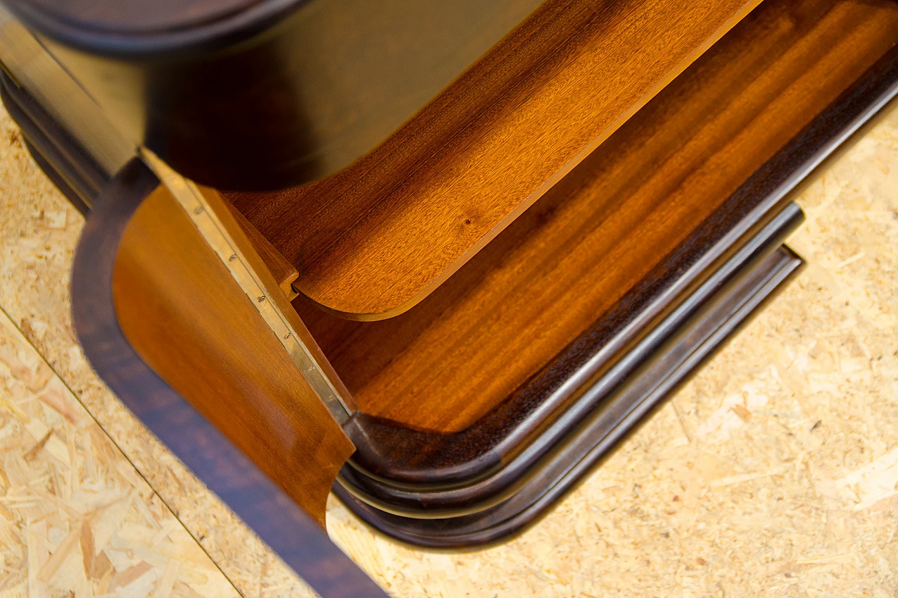 Bohemian Art Deco walnut desk, 1930s 16