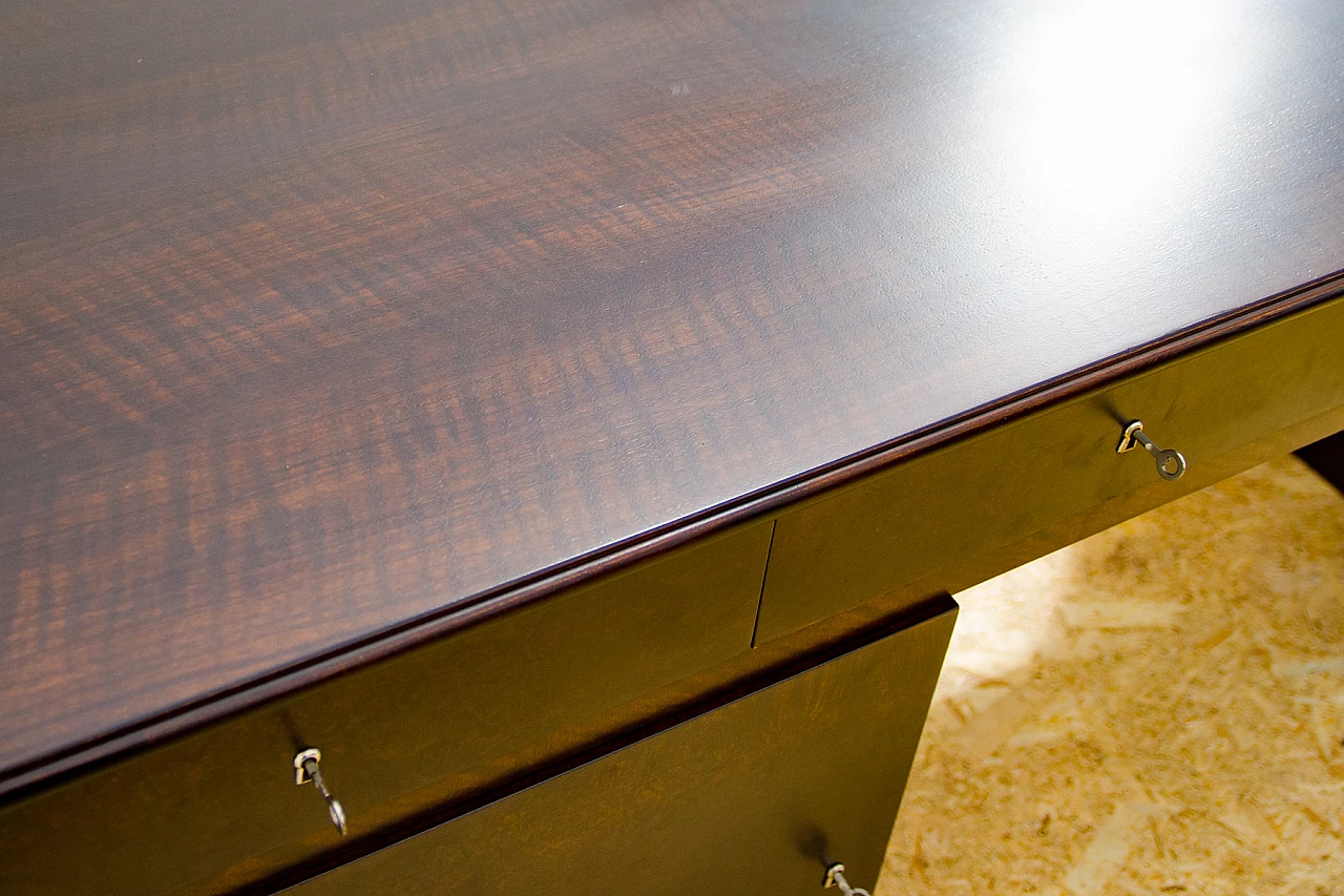 Bohemian Art Deco walnut desk, 1930s 22