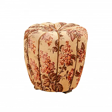 Wood and fabric pouf by Jindřich Halabala for UP Závody, 1950s