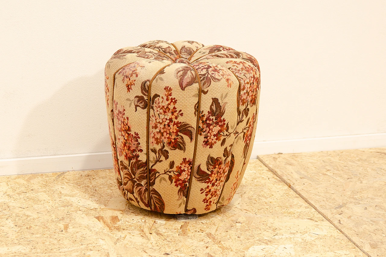 Wood and fabric pouf by Jindřich Halabala for UP Závody, 1950s 3