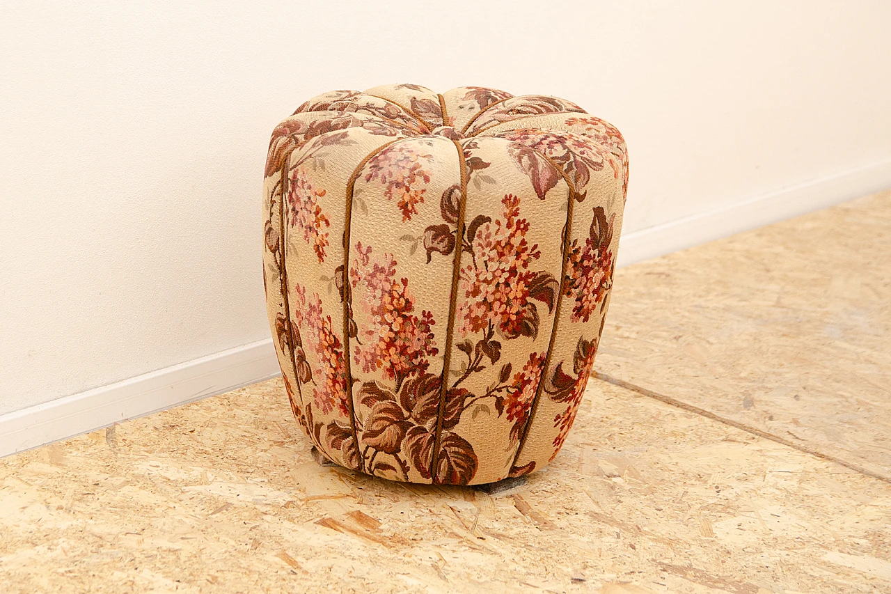 Wood and fabric pouf by Jindřich Halabala for UP Závody, 1950s 4