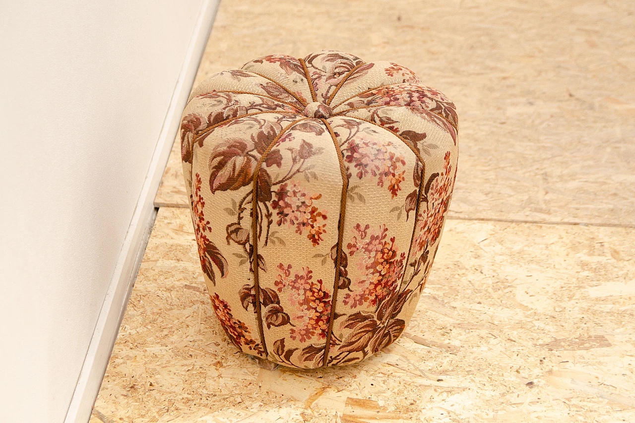 Wood and fabric pouf by Jindřich Halabala for UP Závody, 1950s 5