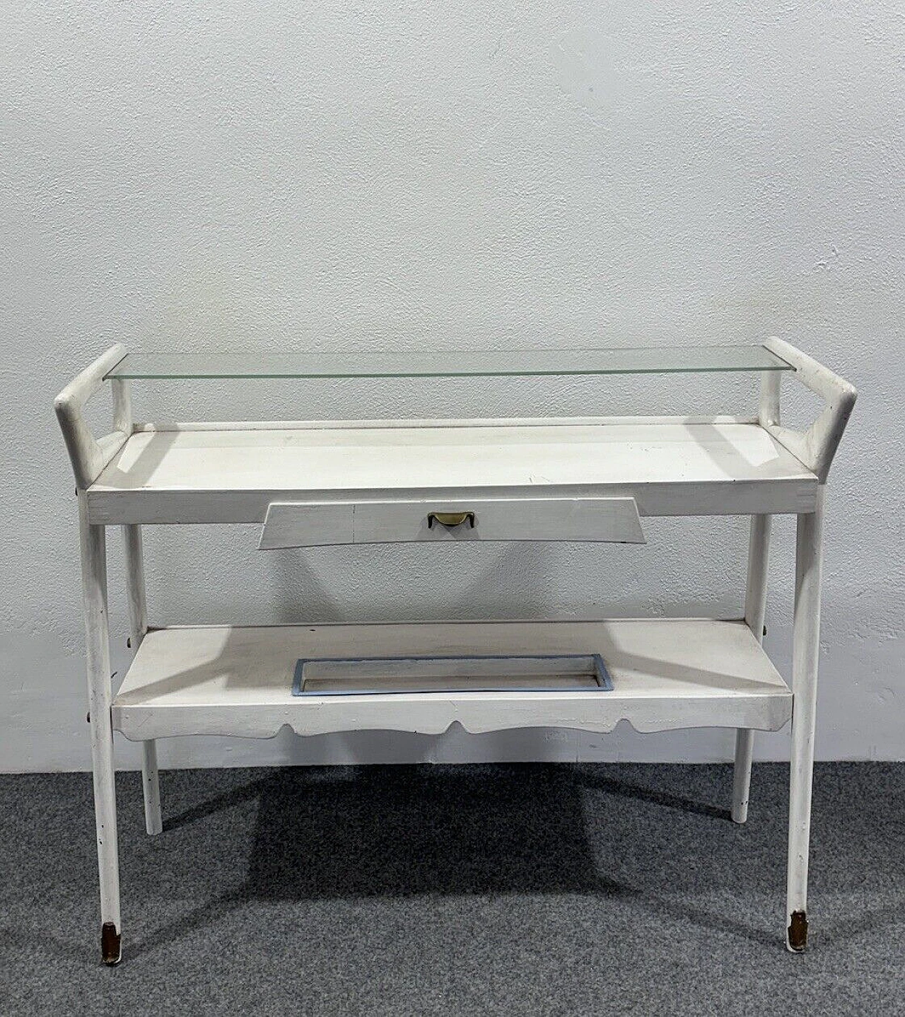 White wood and glass console by Ico Parisi, 1950s 2