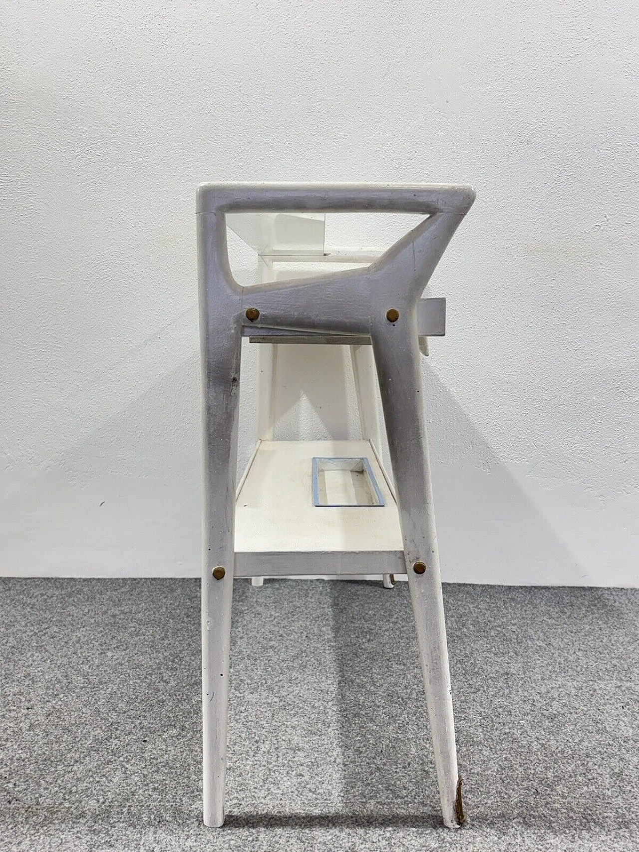 White wood and glass console by Ico Parisi, 1950s 4