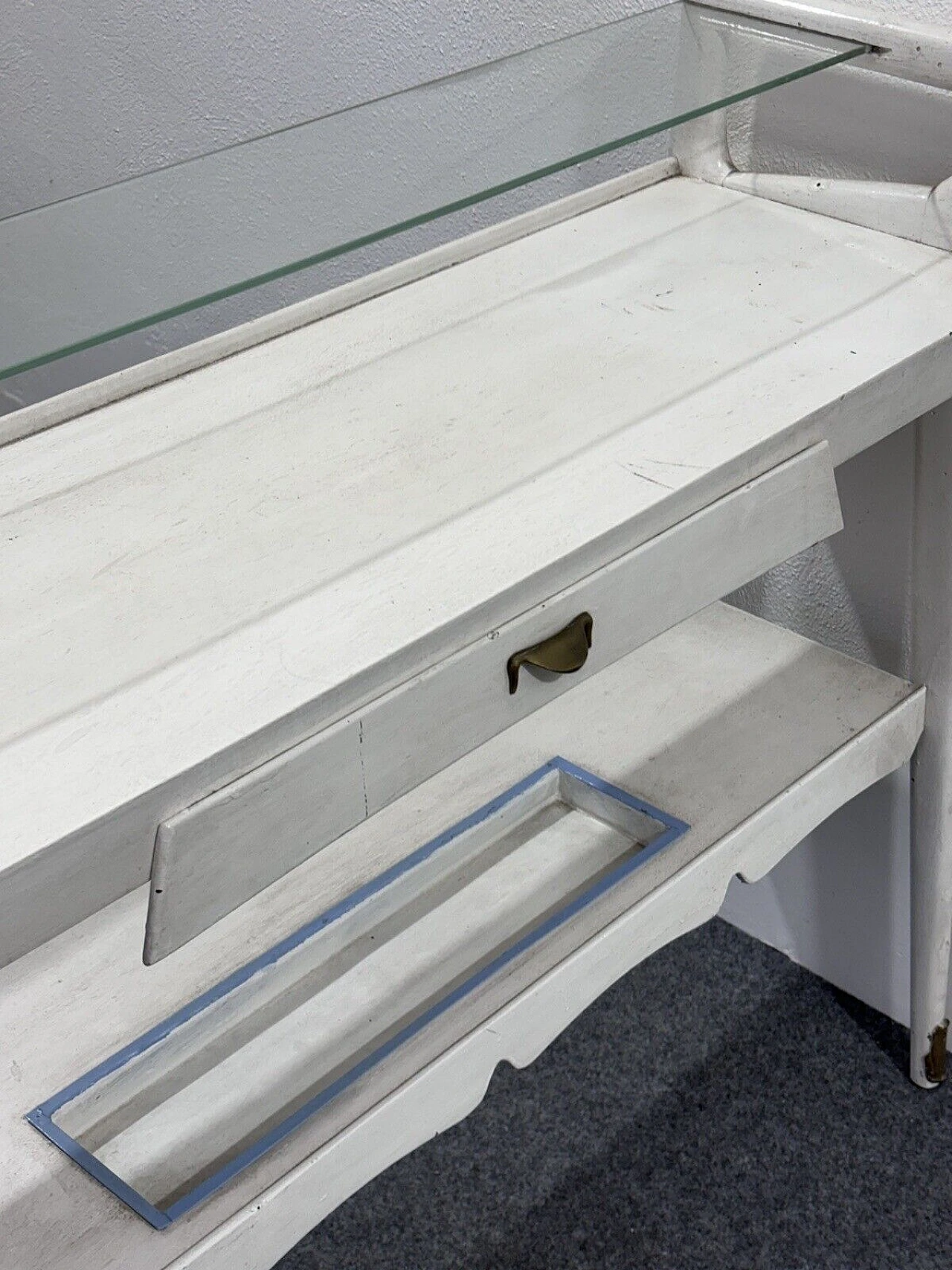 White wood and glass console by Ico Parisi, 1950s 6