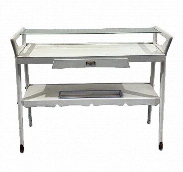 Consolle in legno bianco e vetro di Ico Parisi, anni '50