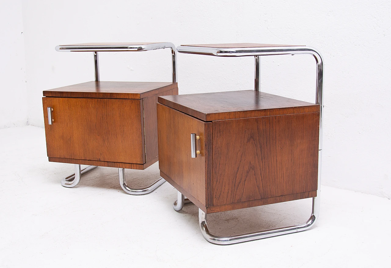 Coppia di comodini di Vichr & Spol per Kovona, anni '50 4