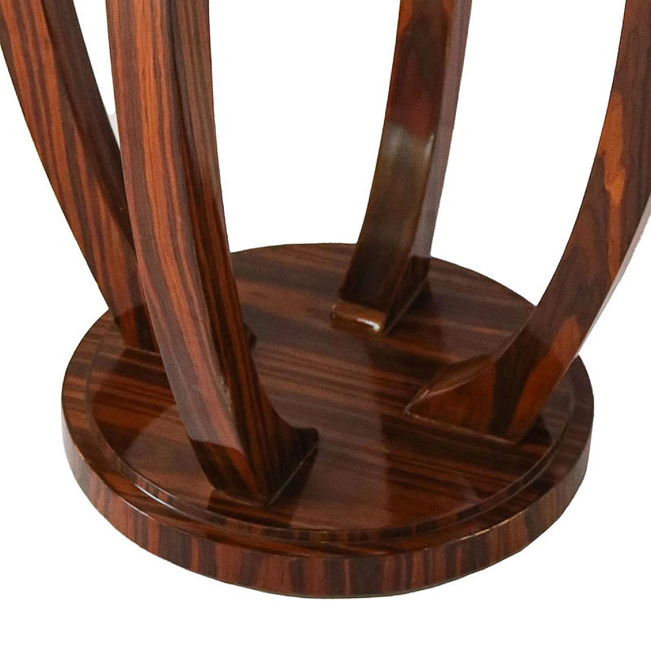 Art Deco style round rosewood veneered coffee table, 1980s 5
