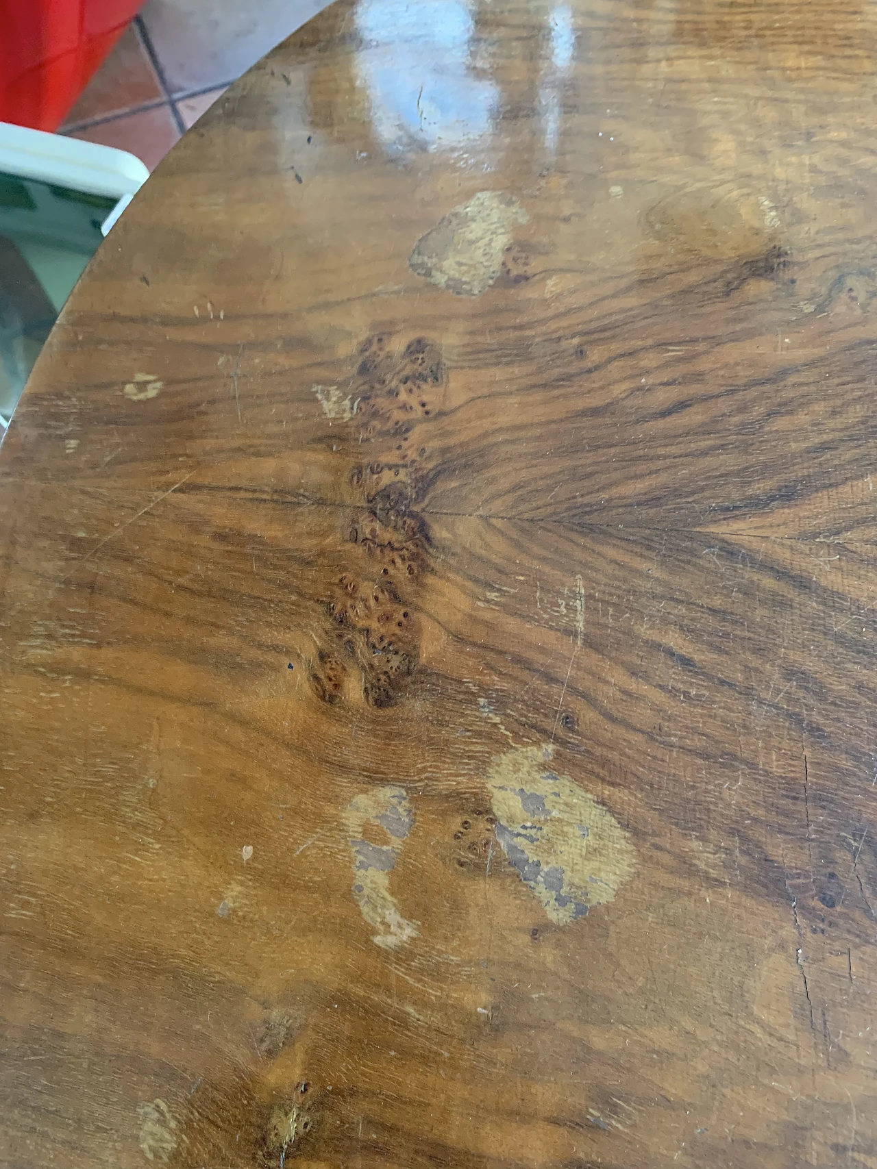 Tavolino Art Déco rotondo in legno, anni '50 4