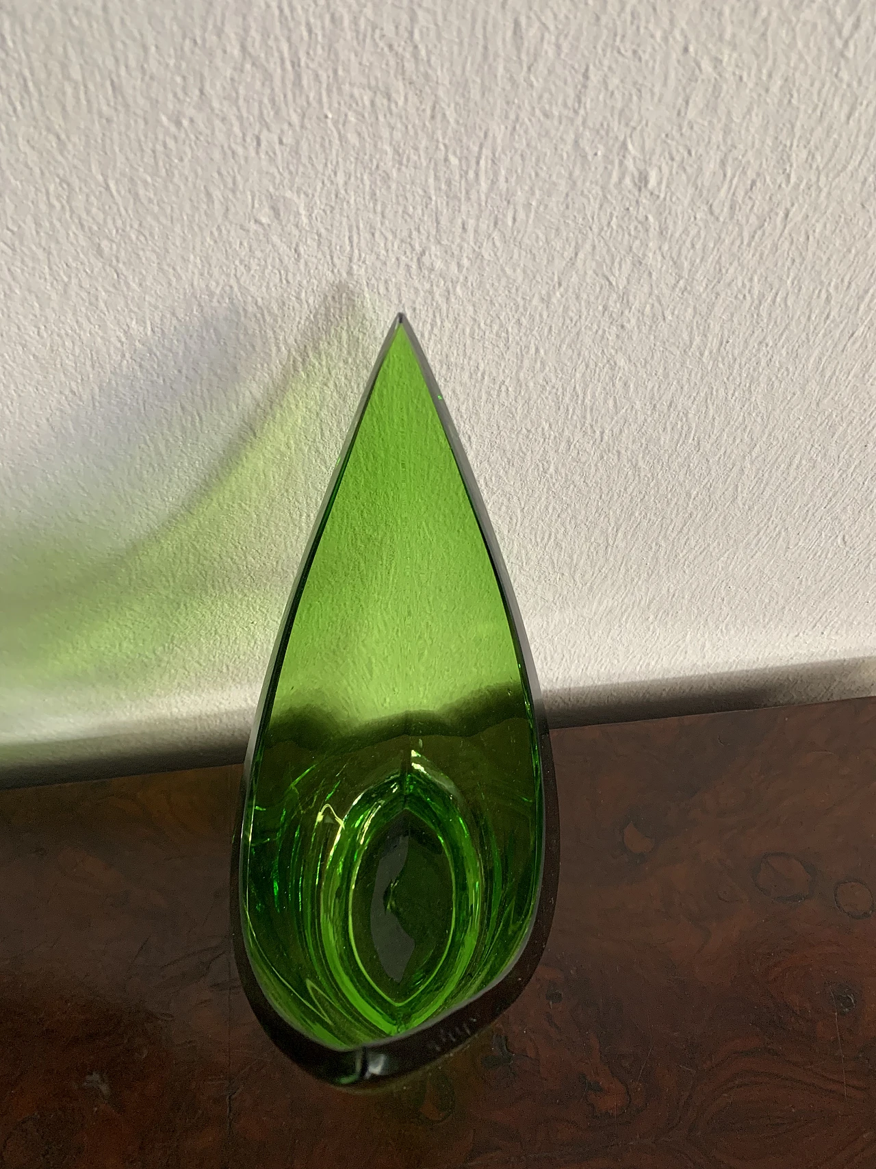 Vaso tedesco in vetro verde, anni '90 1