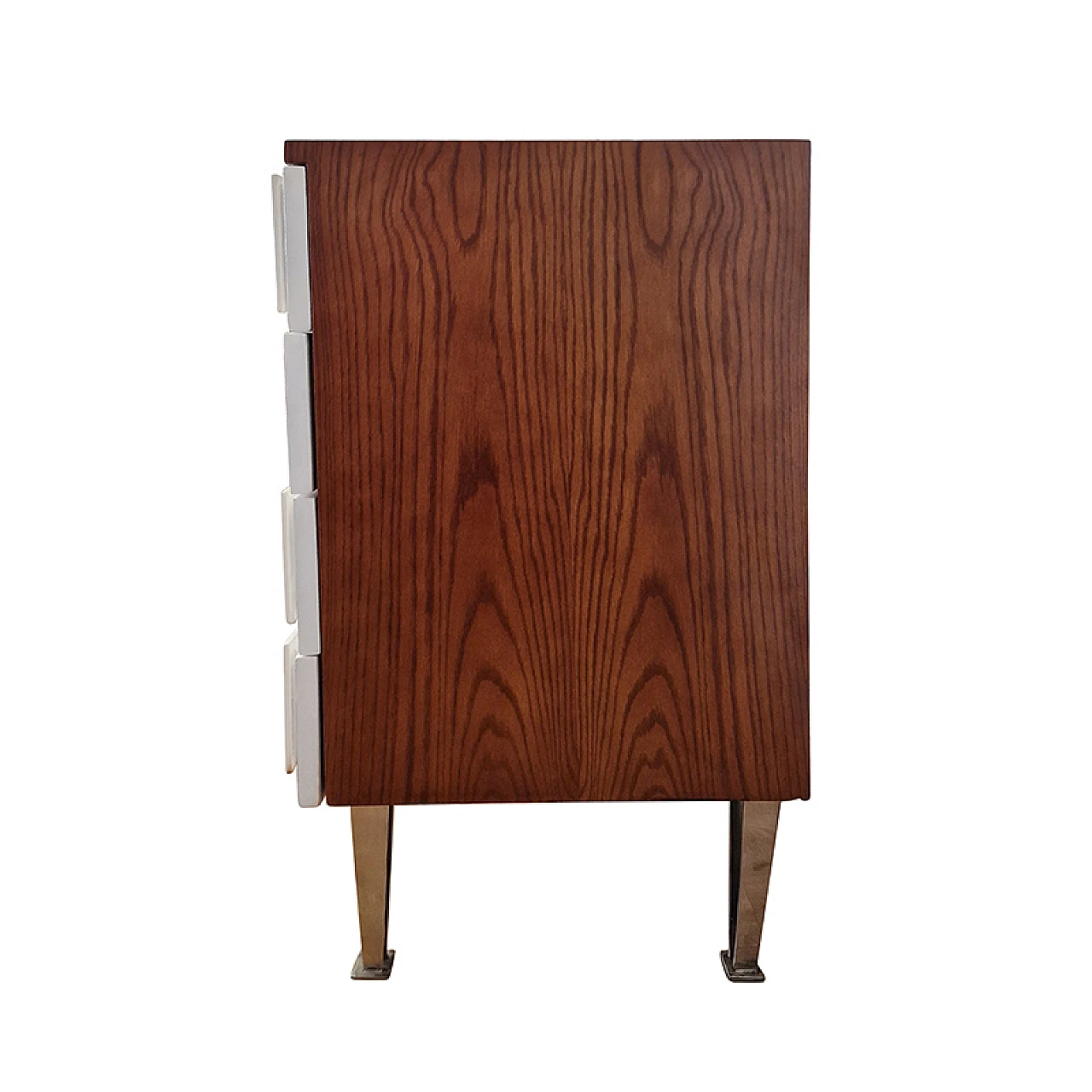 Comò a sei cassetti in noce con piedi in acciaio, anni '80 6